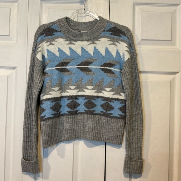 a.n.a Sweaters - a.n.a. Gray Blue and White Sweater - XS (01109)